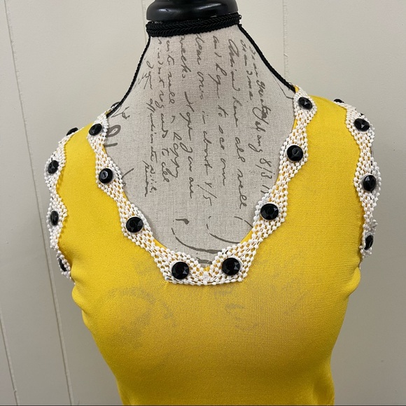 Christine Phillipe knit beaded neck top - Picture 3 of 7